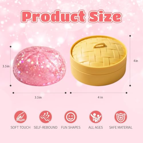 Squeeze Toys 2PCS Mystery Box Dumpling Rising Stress Ball | Sensory Play Soft Desk Stress Relief for Office Home Relaxation