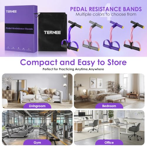 Pedal Resistance Band with Handle， Foot Pedal Resistance Band for Women，Multifunction Exercise Bands for Home Gym Full Body Workout