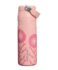 STANLEY IceFlow Flip Straw 2.0 Bottle, 24 oz, Sorbet Garden | Easy Carry Handle | Twist On Lid and Flip Up Straw | Lightweight Water Bottle | Insulated Stainless Steel | BPA-Free