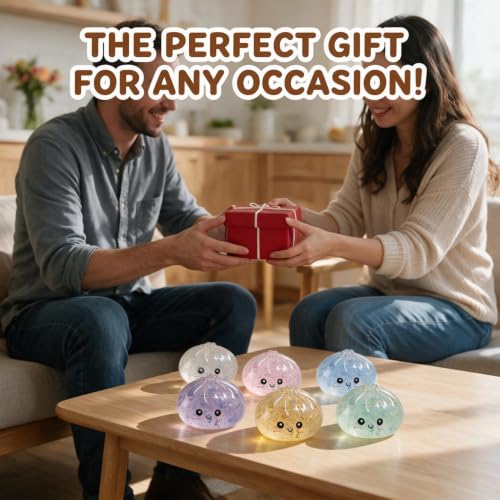 4PCS Dumpling Squeeze Toys, Squishy Mystery Box, Relief for Desk Decor,Cute Squishy Toys, Sensory Fidget Toys for Anxiety Relief, Party Favors Birthday Gifts & Desk