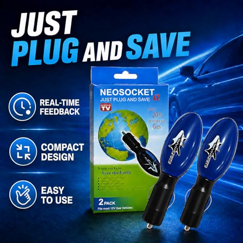 2026 Fuel Sync Gas Saver Device, 2 Pack Plug-in Gas Saver for Cars, Trucks, SUVs & Diesel Vehicles, 12V Automotive Fuel Saving Device, Compact Gas Economizer for City, Highway & Long-Distance Driving