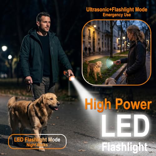 Dog Bark Deterrent Device, 3X Ultrasonic Anti Barking Device for Dogs with 6 Modes & 5 Adjustable, Portable Dog Barking Silencer & Bark Stopper, Dog Whistle to Stop Barking Indoor Outdoor Up to 65 FT