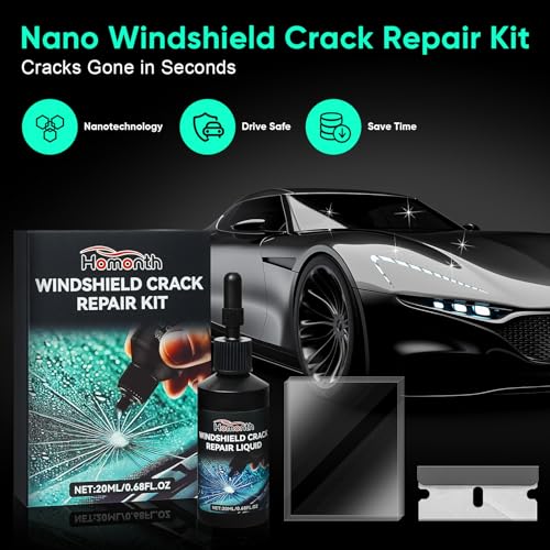 Windshield Chip Repair Kit - 2026 Upgrade Glass Repair Kit | Car Windshield Crack Repair Kit for Fix Windows, Mirrors, Glasses, All Crack Types