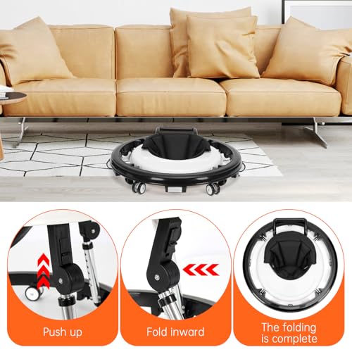 Foldable Baby Walker with 9 Height Adjustments, Portable Wheels, for Boys & Girls 6–18 Months