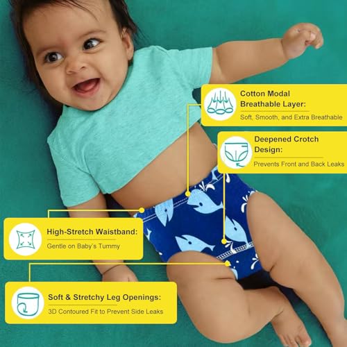 Upairy Training Pants for Boys Girls,Toddler Potty Training Underwear,Leakproof Reusable Kid Confident Panties,Children's Potty Underwear 100% Cotton for 2T-6T(8PCS,M)