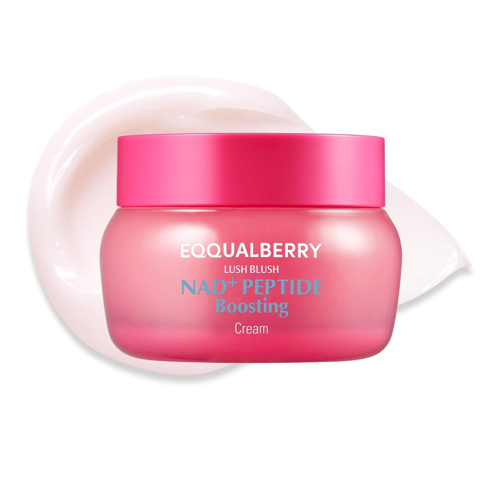 EQQUALBERRY NAD+ Peptide Boosting Cream ‰ÛÒ NAD+ 5% & 13 Peptides Anti-Aging Korean Skincare Face & Body Cream | Firming & Lifting Pink Neck Cream for Sagging Skin (1.69 fl.oz / 50ml)