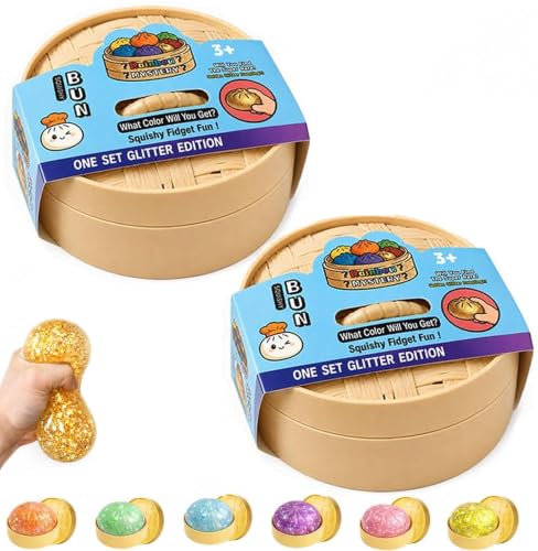 Squeeze Toys 2PCS Mystery Box Dumpling Rising Stress Ball | Sensory Play Soft Desk Stress Relief for Office Home Relaxation