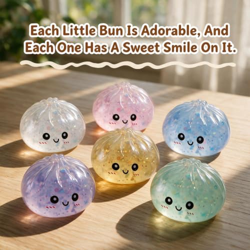 4PCS Dumpling Squeeze Toys, Squishy Mystery Box, Relief for Desk Decor,Cute Squishy Toys, Sensory Fidget Toys for Anxiety Relief, Party Favors Birthday Gifts & Desk