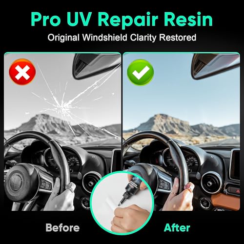 Windshield Chip Repair Kit - 2026 Upgrade Glass Repair Kit | Car Windshield Crack Repair Kit for Fix Windows, Mirrors, Glasses, All Crack Types