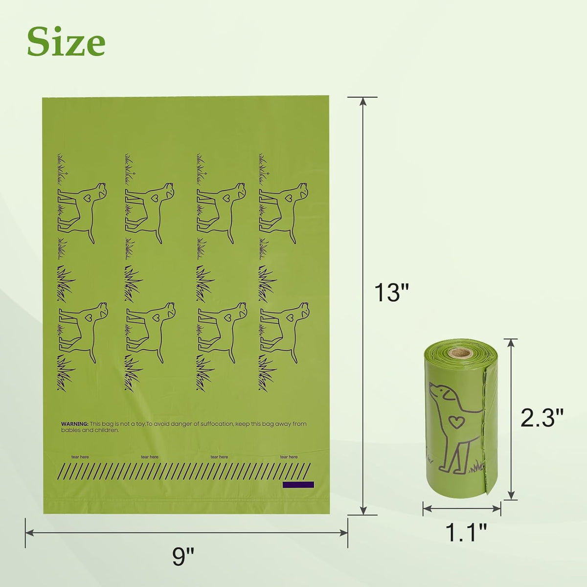 240 Count Lavender Scented 13‰۝ x 9‰۝ Dog Poop Bags Rolls, Leakproof Strong & Sturdy Waste Bags for Doggie Cat Pet