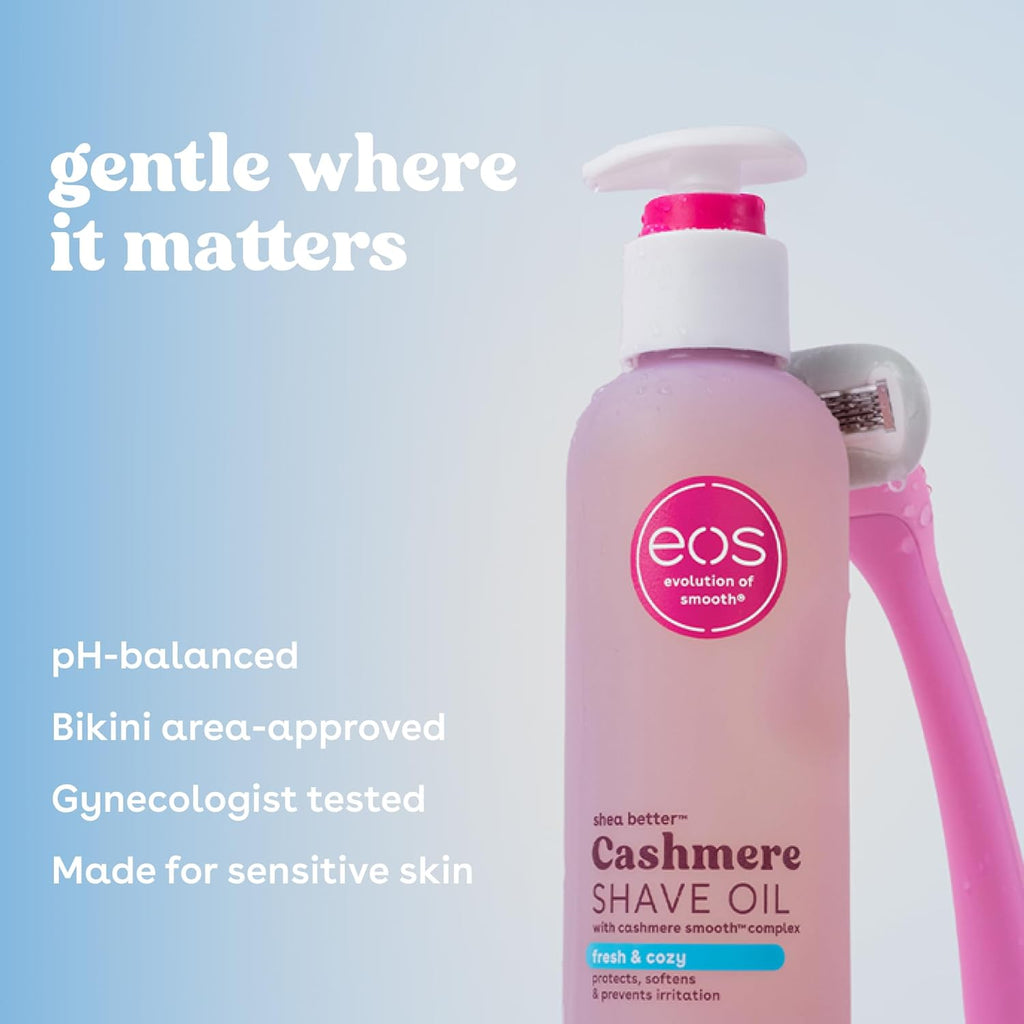 eos Cashmere Shave Oil ‰ÛÒ Fresh & Cozy, Moisturizing Shave Oil with Shea Butter & Glycerin, Helps Prevents Irritation & Razor Burn, Vegan, 6 fl oz