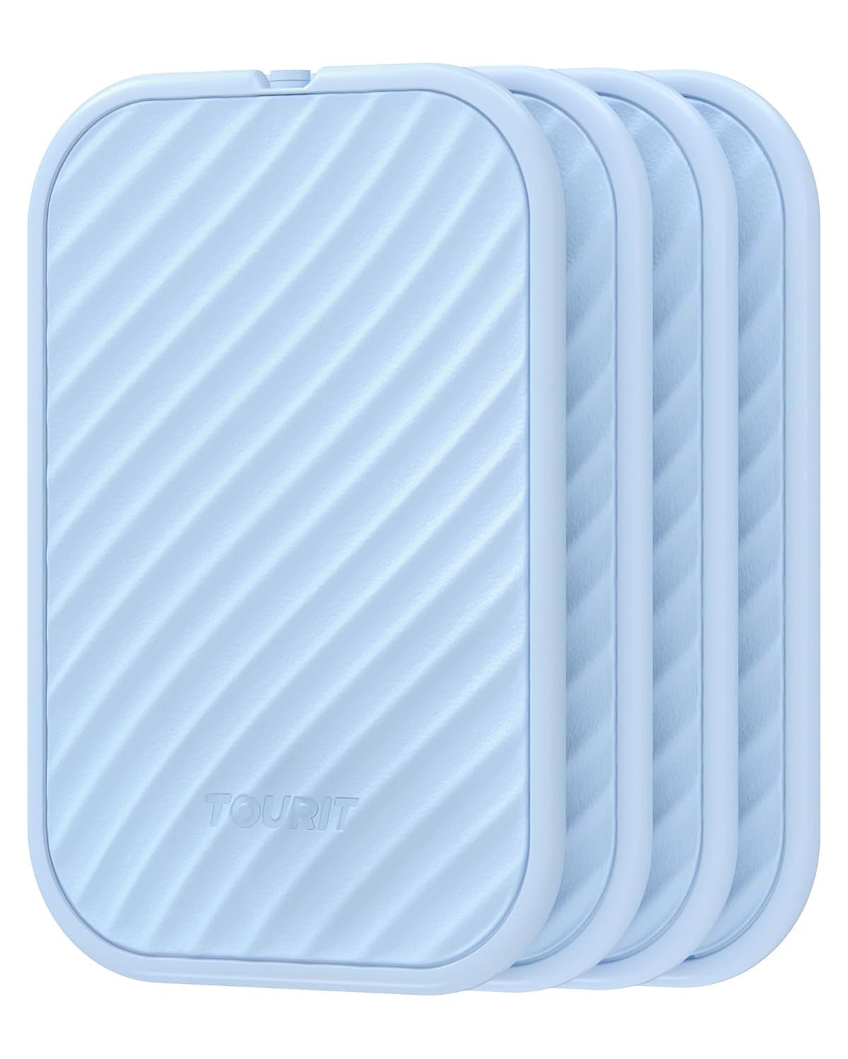 TOURIT 4 Pack Reusable Slim Ice Packs for Lunch Boxes and Coolers | Long Lasting Lunch Box Cooler Ice Packs, BPA-Free Non-Toxic Freezer Packs – for Lunch Bags, Travel, Picnic or Camping