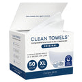 Clean Skin Club Clean Towels XLå¨, 100% USDA Biobased Face Towel, Disposable Face Towelette, Eczema Association Accepted, Makeup Remover Dry Wipes, Ultra Soft, 1 Pack, 50 Ct
