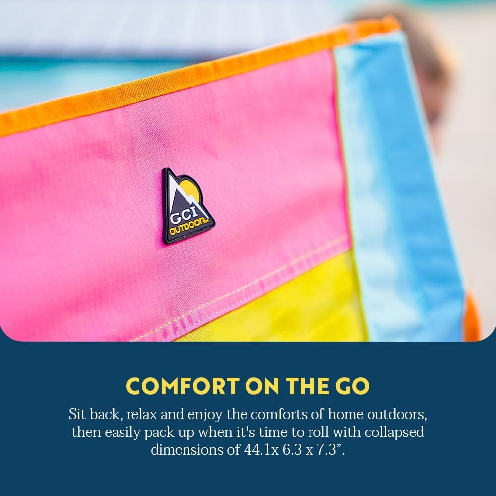 GCI Outdoor Comfort Pro Rocker Camping Chair | Portable Folding Rocking Chair with Durable Armrests & Drink Holder ‰ÛÓ Sweet Tea