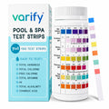 7 in 1 Pool Test Strips (150 Strips) - Easy to Use Water Testing Kit for Pool, Spa, Hot Tub & More - Tester Strip for Water Hardness, Chlorine, Bromine, pH, Alkalinity and Cyanuric Acid