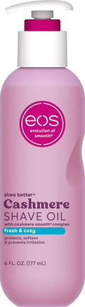 eos Cashmere Shave Oil ‰ÛÒ Fresh & Cozy, Moisturizing Shave Oil with Shea Butter & Glycerin, Helps Prevents Irritation & Razor Burn, Vegan, 6 fl oz