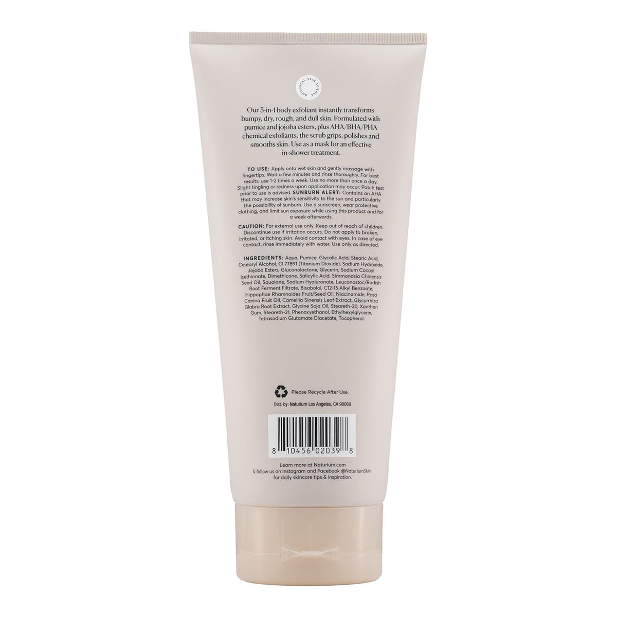 Naturium KP Body Scrub & Mask for Keratosis Pilaris, Bump Eraser Shower Scrub & Exfoliator for Skin, 8 oz