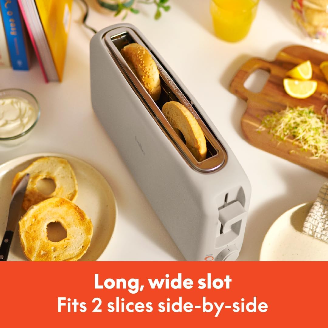 bella 2 Slice Slim Toaster, Fits-anywhere‰ã¢ Kitchenware, 6 Setting Shade Control with Reheat & Cancel Buttons, Fits sourdough, 10‰۝ Long Slot, Anti Jam & Auto Shutoff, 900 Watt, Oatmilk