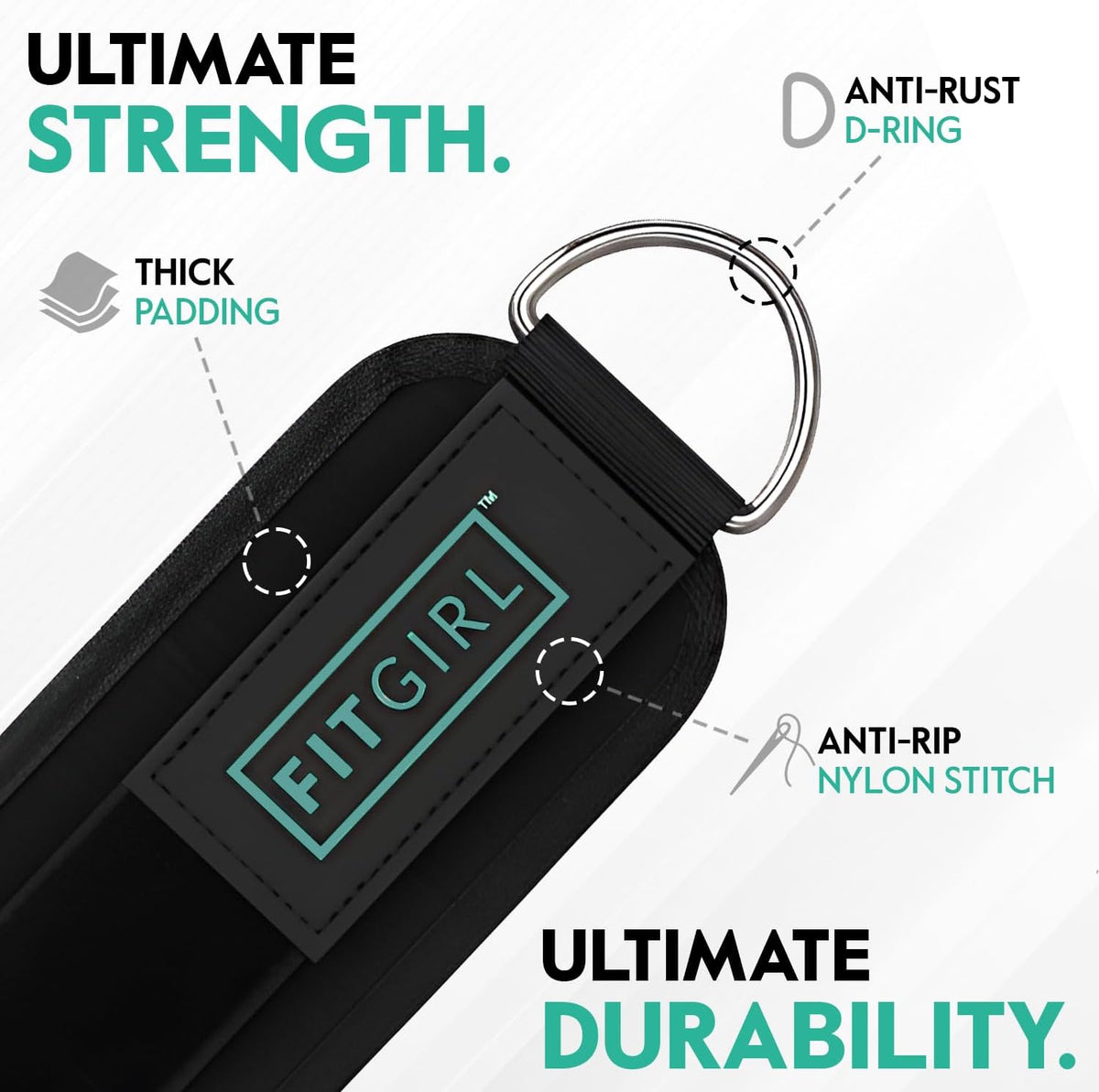 FITGIRL Ankle Strap for Cable Machine ‰ÛÒ Premium Padding and Comfort for Cable Exercise Machines, Cable Exercise Attachment for Home & Gym, Glute Workouts - Kickbacks, Leg Extensions, Hip Abductors