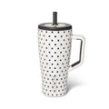 BrüMate Era 30 oz Tumbler with Handle & Straw | 100% Leakproof Insulated Water Bottle Tumbler with Lid & Flexible SoftSip Straw | Made of Stainless Steel | Cup Holder Friendly | 30oz (Polka Pearl)