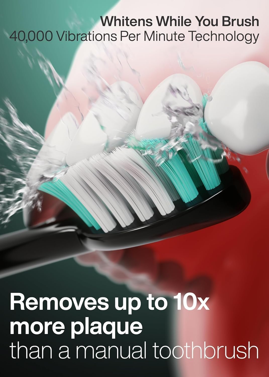 Aquasonic Black Series Ultra Whitening Toothbrush ‰ÛÒ ADA Accepted Electric Toothbrush- 8 Brush Heads & Travel Case ‰ÛÒ 40,000 VPM Electric Motor & Wireless Charging - 4 Modes w Smart Timer