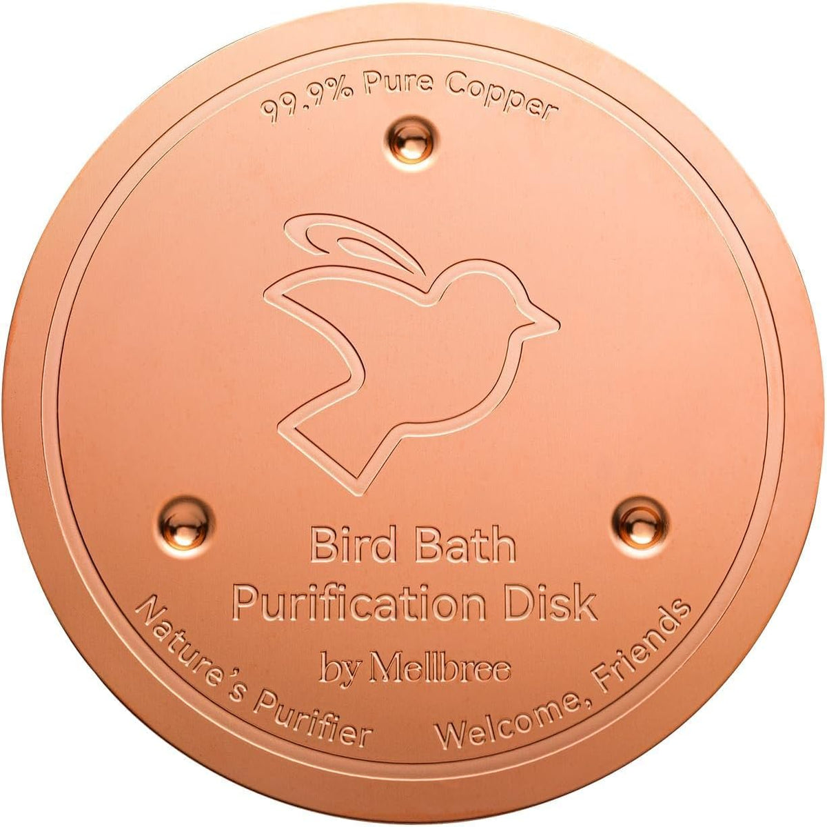 Mellbree Bird Bath Copper Disk, 0.6mm Reinforced 99.99% Pure Copper Cleaning Disk for Physical Safe Clean Water All-Season, Universal Fit for Outdoor Birdbaths, Bowl, Bird Bath Solar