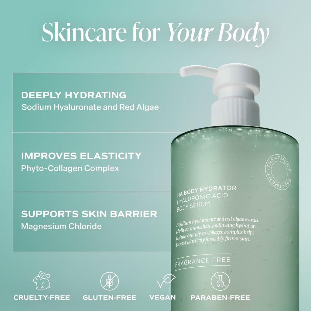 Saltair Hyaluronic Acid Body Serum ‰ÛÒ Hydrating Body Lotion for Smoother Looking Skin ‰ÛÒ Sheer Gel Moisturizer with Sodium Hyaluronate & Red Algae ‰ÛÒ Fragrance-Free HA Hydrator ‰ÛÒ 13oz Pump Bottle