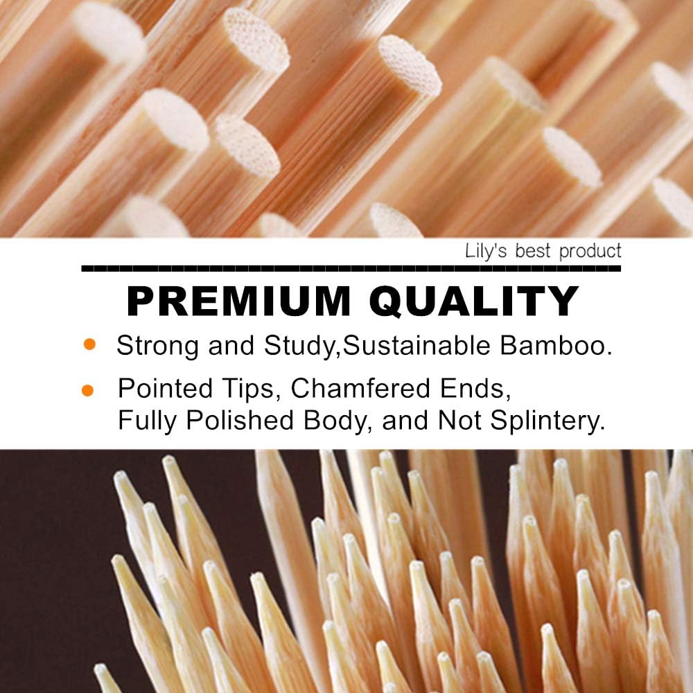 HOPELF 6" Natural Bamboo Skewers for BBQ•?ÎAppetiser•?ÎFruit•?ÎCocktail•?ÎKabob•?ÎChocolate Fountain•?ÎGrilling•?ÎBarbecue•?ÎKitchen•?ÎCrafting and Party. ë?=4mm, More Size Choices 8"/10"/12"/14"/16"/30"(100 PCS)