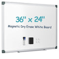 VUSIGN 36" x 24" Magnetic Dry Erase Board for Wall with Aluminum Frame | Markers, Magnets, Eraser & Tray Included, Dry Erase White Board for Office, School, Home