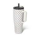 BrüMate Era Flip 40oz Tumbler with 100% Leakproof Covered Straw Lid | Hygienic Covered Straw | Insulated Stainless Steel Water Bottle with Handle | Cup Holder Friendly | BPA-Free (Polka Pearl)