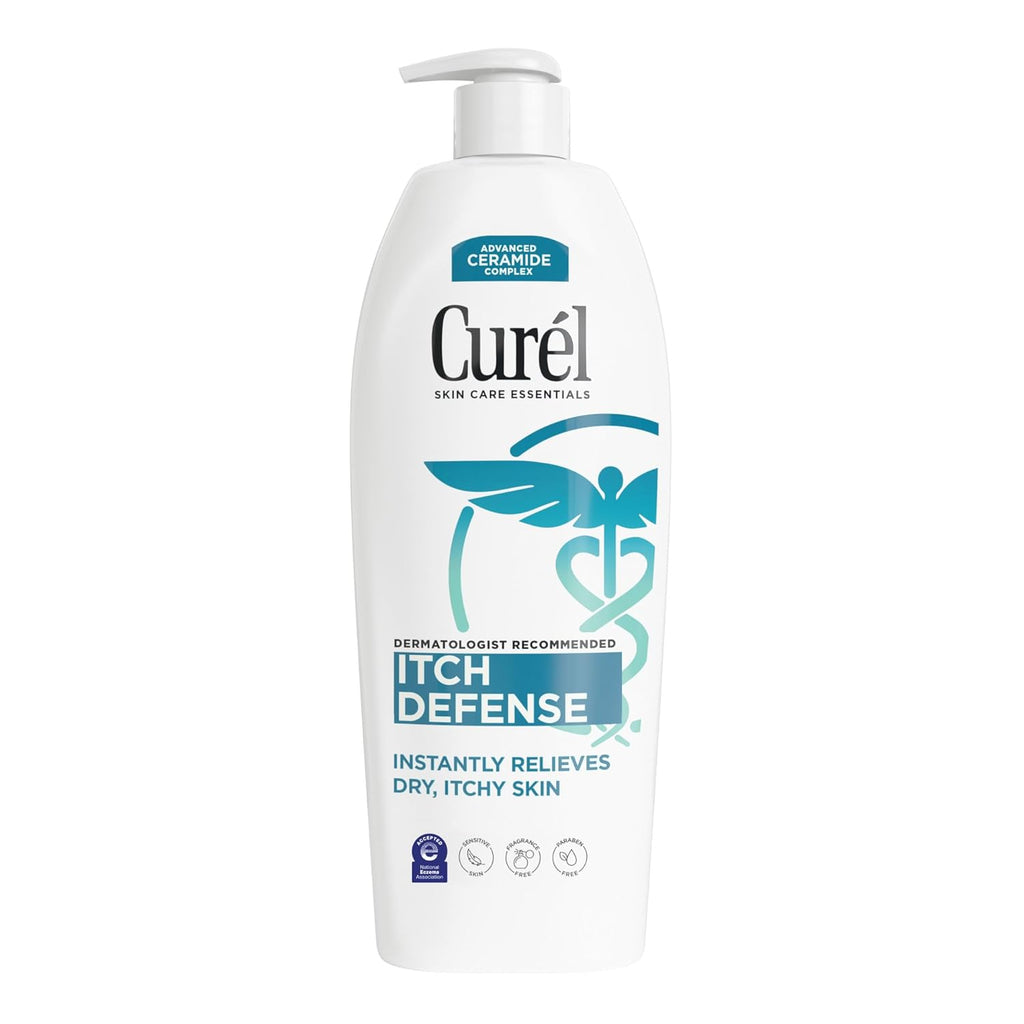 Curel Itch Defense Calming Body Lotion, Moisturizer for Dry, Itchy Skin, Body and Hand Lotion, with Advanced Ceramide Complex, Pro-Vitamin B5, Shea Butter, 20 Oz