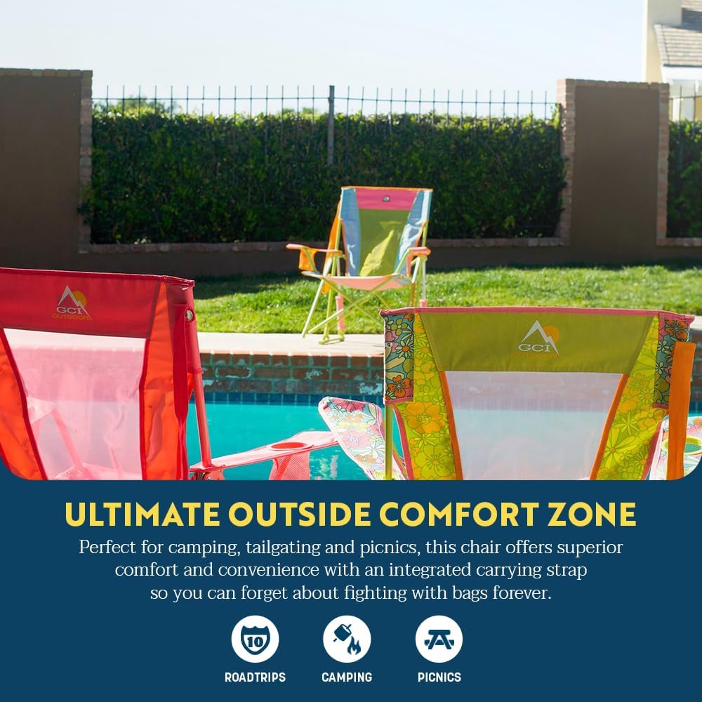 GCI Outdoor Comfort Pro Rocker Camping Chair | Portable Folding Rocking Chair with Durable Armrests & Drink Holder ‰ÛÓ Sweet Tea