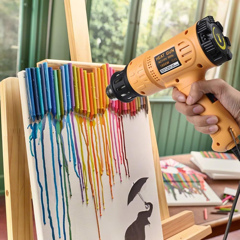 SEEKONE Heat Gun 1800W 122‰ãä-1202‰ãä•?ö50‰ãÄ- 650‰ãĕ?äFast Heating Heavy Duty Hot Air Gun Kit Variable Temperature Control Overheat Protection with 4 Nozzles for Crafts, Shrinking PVC, Stripping Paint(5.2FT)