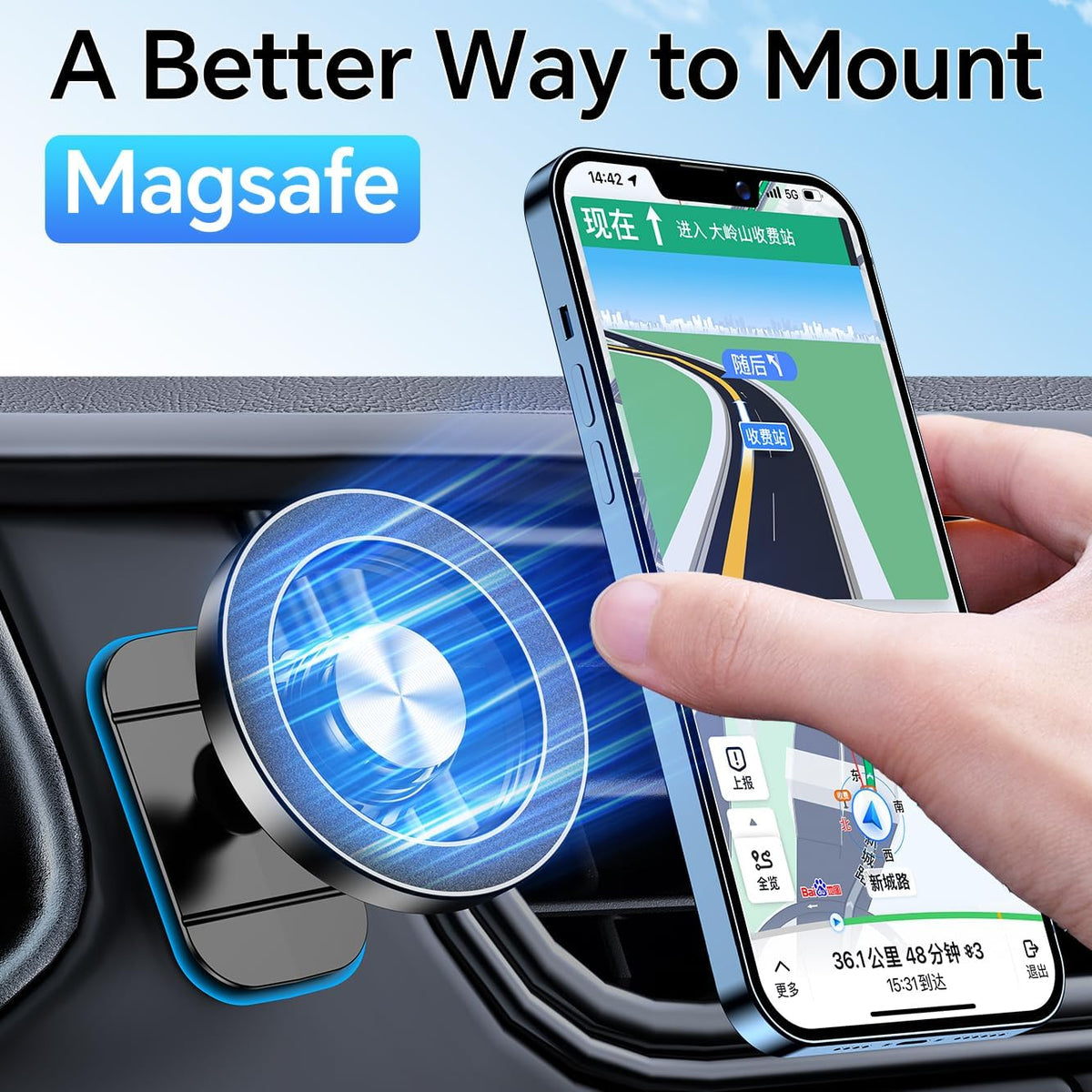 Kaistyle for Magsafe Car Mount‹ې20 Strong Magnets‹ÛÔMagnetic Phone Holder for Car Phone Holder Mount Dash Mounted Holders Cell Phone Holders for Your Car Accessories for Women Men for iPhone 17 16 15 14
