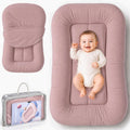 Infant Support Cushion - Organic Soft Cotton Baby Support Cushion for Newborn 0-24 Months, Breathable Portable Pad for Home and Travel, Washable Cover Included, Ideal Baby Essentials Gift, Rose Petal