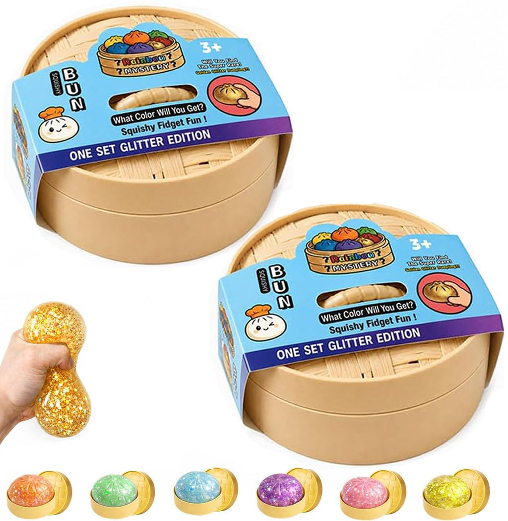 Squeeze Toys 2PCS Mystery Box Dumpling Rising Stress Ball | Sensory Play Soft Desk Stress Relief for Office Home Relaxation