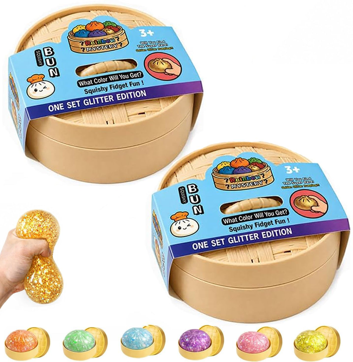 Squeeze Toys 2PCS Mystery Box Dumpling Rising Stress Ball | Sensory Play Soft Desk Stress Relief for Office Home Relaxation