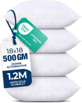 Utopia Bedding Throw Pillows (Set of 4, White) ‰ÛÒ 18 x 18 Inches Down Alternative Pillows for Bed, Sofa, and Couch - Fluffy Decorative Stuffer Pillow for Indoors & Outdoors