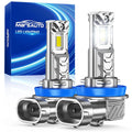 Marsauto M1C H11 LED Fog Light Bulbs, 30000LM 6000K Cool White, Compatible with H8/H9/H16, Fanless Passive Cooling, Ultra Quiet Plug and Play Fog Light, Pack of 2