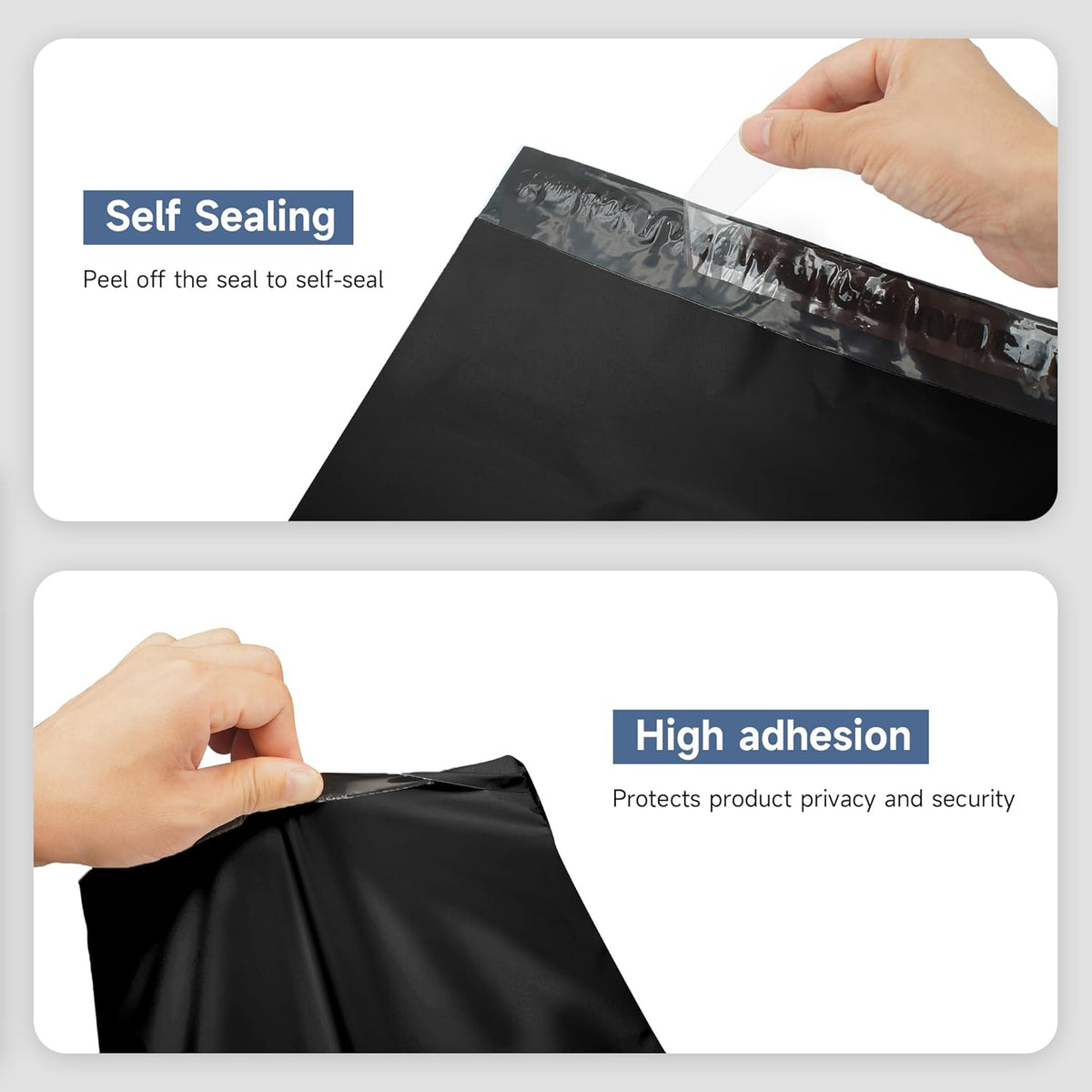 KKBESTPACK 100 Large Poly Mailers 10x13 Shipping Bags for Small Business ‰ÛÒ Self Sealing Package Envelopes (10 x 13 Pack of 100, Black)
