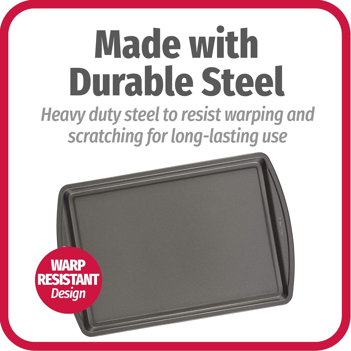 GoodCook Everyday Nonstick Carbon Steel 13‰۝ x 9‰۝ Baking Sheet Set, 3 Pack ‰ÛÒ Standard-Sized Carbon Steel Cooking Pans, Bakeware Set, Cookie Sheets for Baking, Oven Pan Set