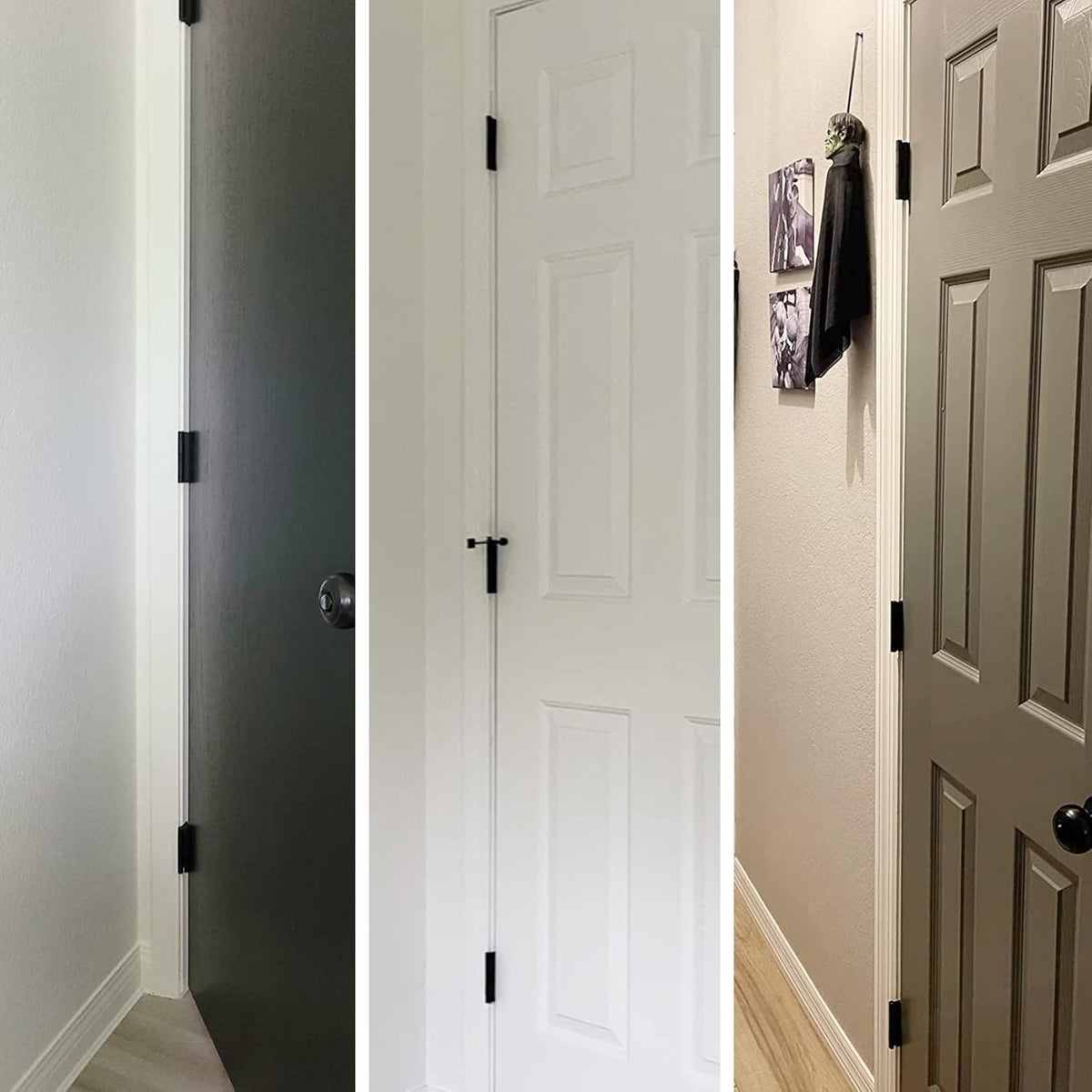 30 Pack Rounded Matte Black Door Hinges 3.5 Inch 5/8" Radius Interior 3 1/2" Flat Iron Bifold Residential Standard Bedroom Indoor for Doors 3 å?"Hardware Control H