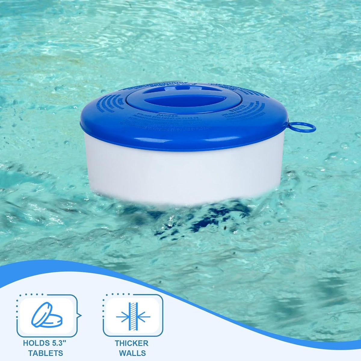 Pool Chlorine Floater for Pools Fits 3" Tablets,7" Diameter Chlorine Tablet Floater with Adjustable Flow Vents Balanced Chemical Dispenser for hot tub/Spa•?öCollapsible•?ä