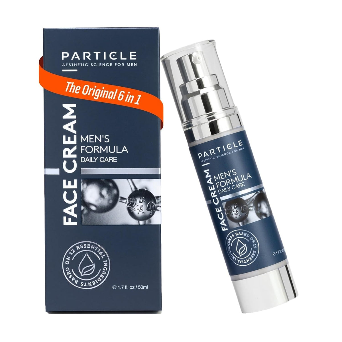 Particle 6-in-1 Face Cream for Men, Men‰۪s Daily Hydrating Moisturizer with Vitamin C, Jojoba Oil, Vitamin E & Hyaluronic Acid, Skin Care Routine, Healthy Skin Support, Pack of 1, 1.7 FL OZ