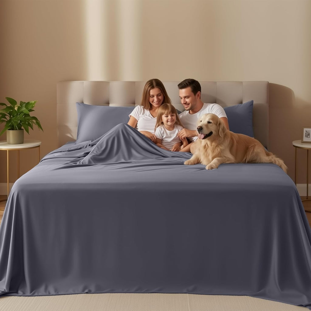 Utopia Bedding Queen Size Sheet Set ‰ÛÒ 4 Piece Bed Sheets, Soft and Breathable Microfiber, Includes 1 Fitted Sheet, 1 Flat Sheet and 2 Pillowcases ‰ÛÒ Oeko Tex (Grey)