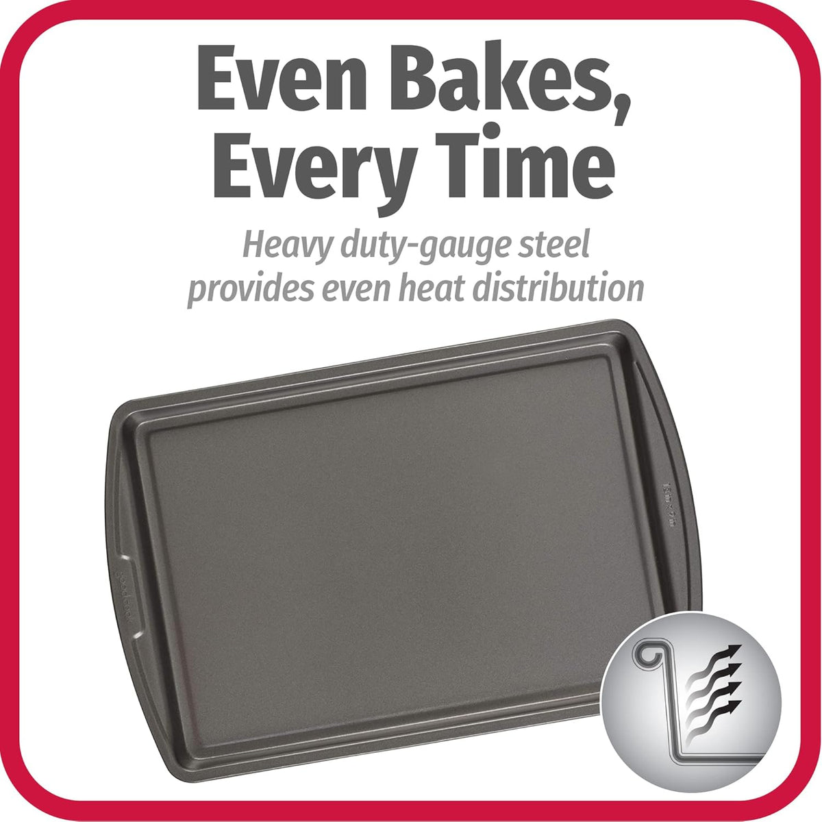 GoodCook Everyday Nonstick Carbon Steel 13‰۝ x 9‰۝ Baking Sheet Set, 3 Pack ‰ÛÒ Standard-Sized Carbon Steel Cooking Pans, Bakeware Set, Cookie Sheets for Baking, Oven Pan Set