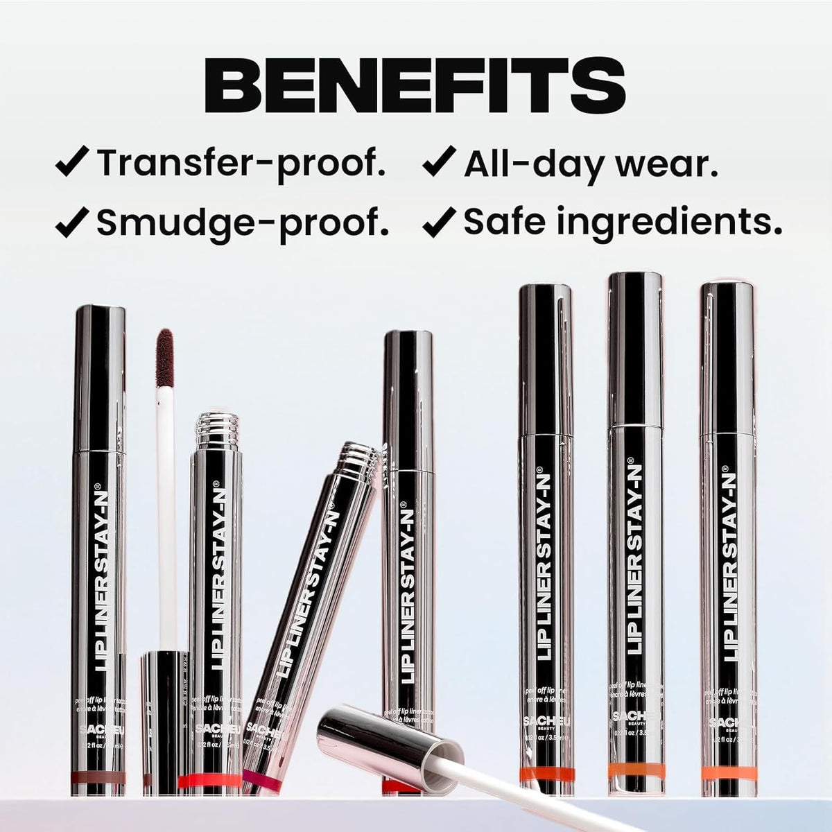 Sacheu Lip Liner STAY-N Peel Off Lip Stain ‰ÛÓ Long Lasting Waterproof Lip Tint with Hyaluronic Acid & Vitamin E ‰ÛÓ Transfer Proof Matte Finish, Vegan & Cruelty-Free (p-INKED)