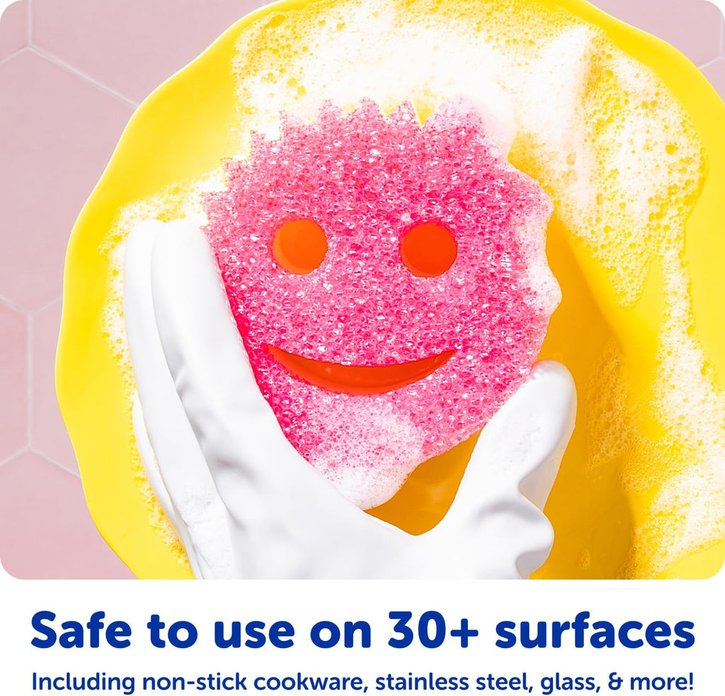 Scrub Daddy Scrub Mommy Sponges - Dish Scrubber + Non-Scratch Cleaning Sponges Kitchen, Bathroom + Multi-Surface Safe - Dual-Sided Dish Sponges for Scrubbing - Online Exclusive (3 Count)