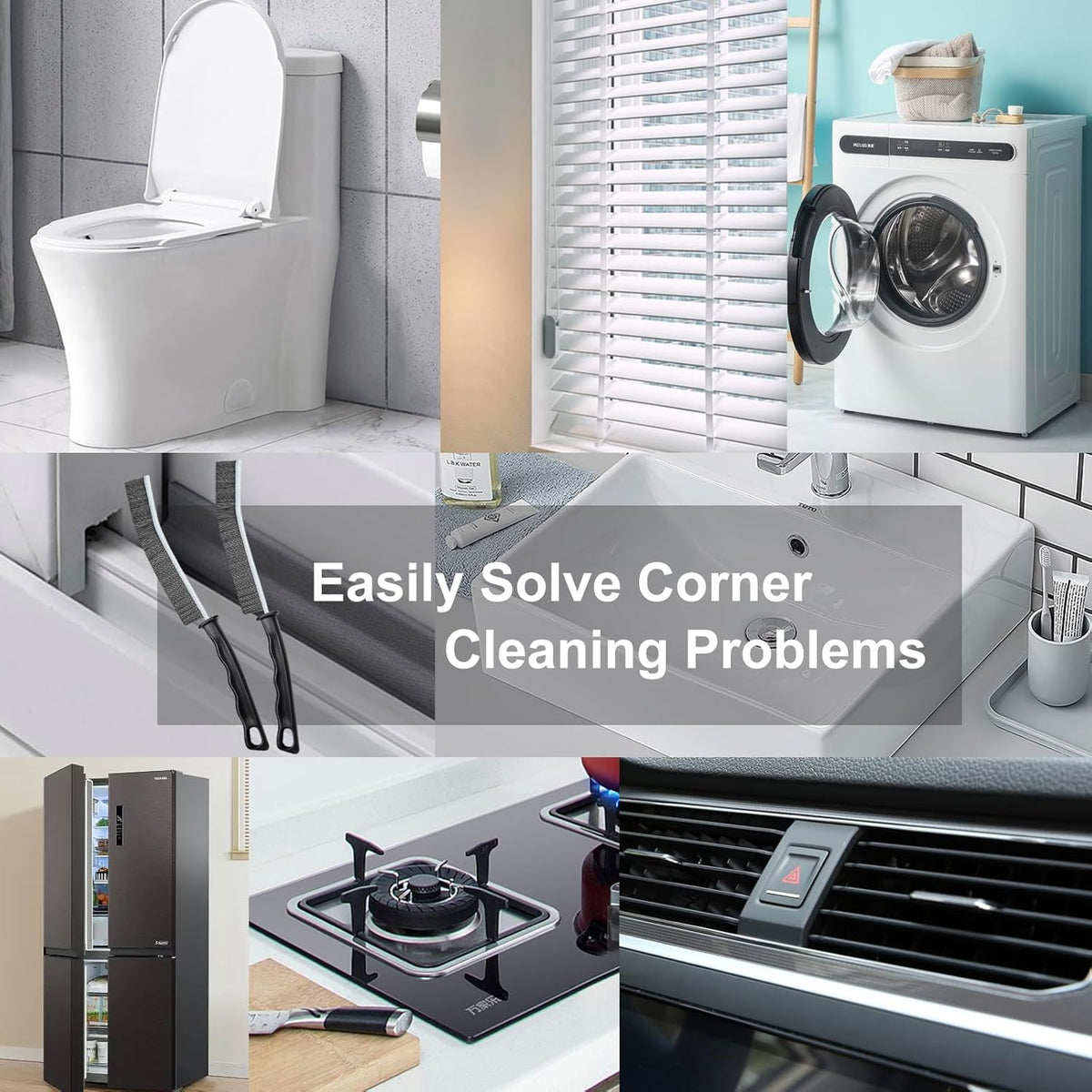 Crevice Cleaning Brush•?ÎHard-Bristled Grout Brush•?Î2026 New Multifunctional Gap Cleaning Brush Tool•?ÎDead Corners Brushes for Bathroom Kitchen Tiles Window Door Slots•?Î3pcs