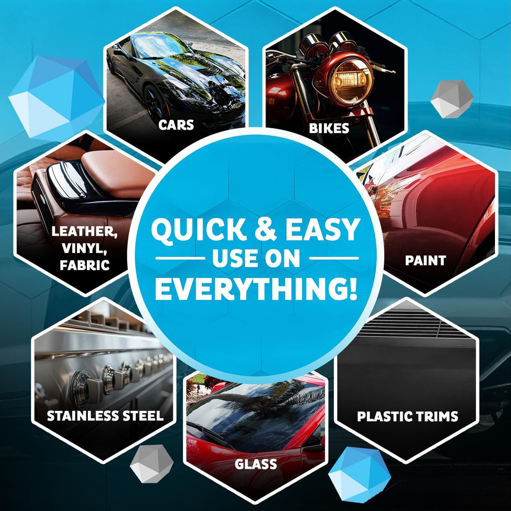 MAXLONE ‰ã¢ Car Spray with Tripheneå¨ Technology, Quick Spray & Wipe All Purpose Waterless Detailer - Clean, Shine, Protect Paint, Glass, Wheels, Trim Without Pre-Washing (2, 20oz w 4 Micro Fiber Cloth)